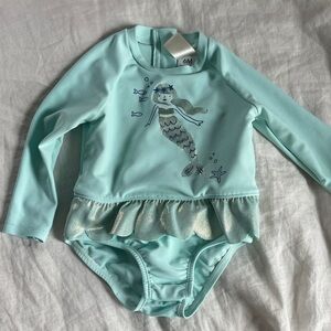 Carter's Aqua Mermaid Rashguard Swimsuit